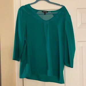 Quarter sleeve top with sheer cut outs!